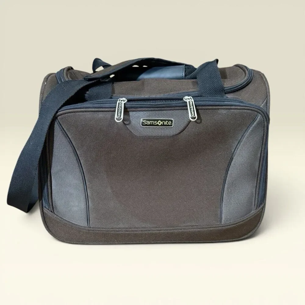 Samsonite Brown Compact Underseat Travel Tote Bag Personal Item Carry-On